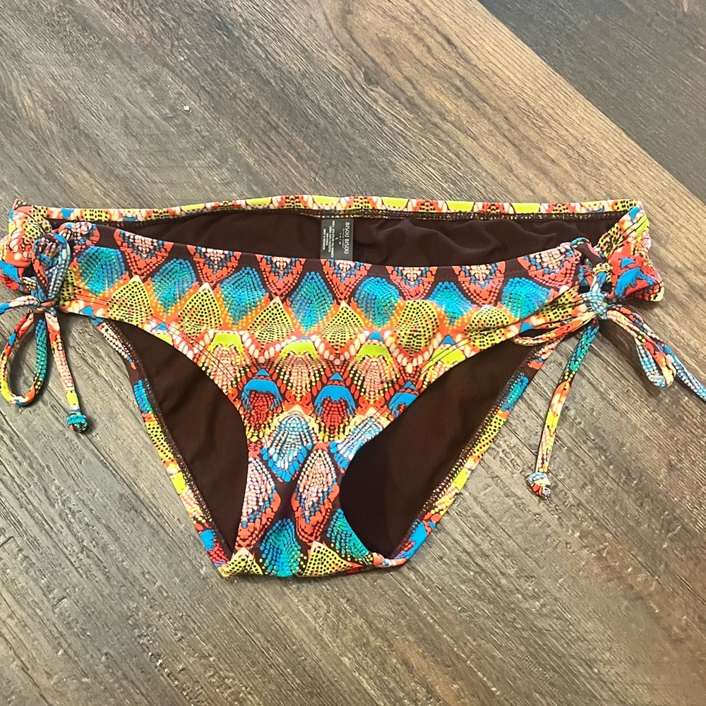 ‼️LAST CHANCE SALE‼️ BISOU BISOU WOMENS Multi Colored Swim Bikini Bottoms Size L